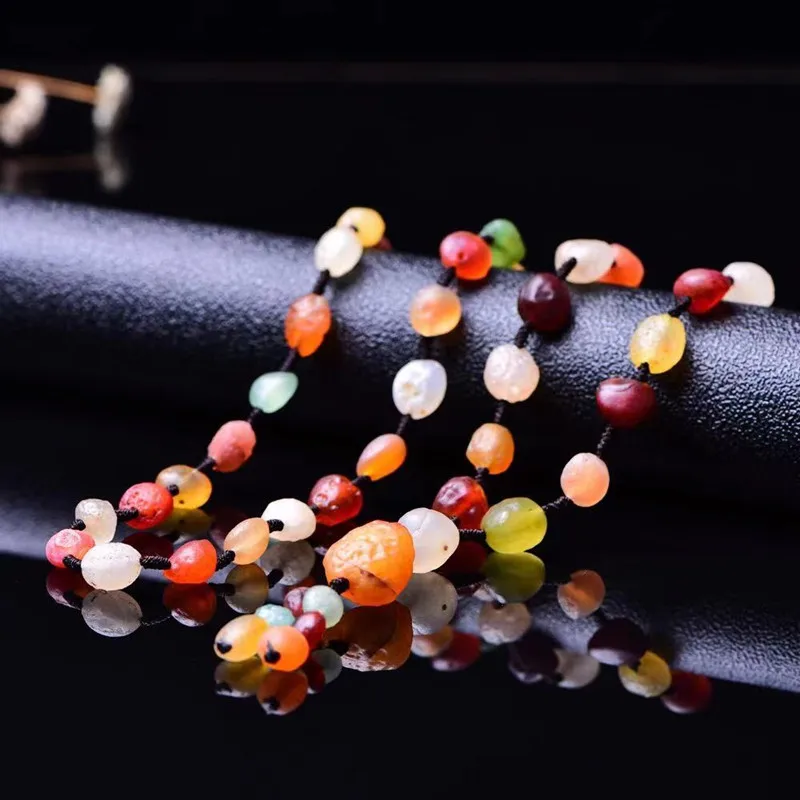 Entourage beads Alxa Gobi Agate Rough Stone Men and Women Sugar heart Bracelets Sweater Chain