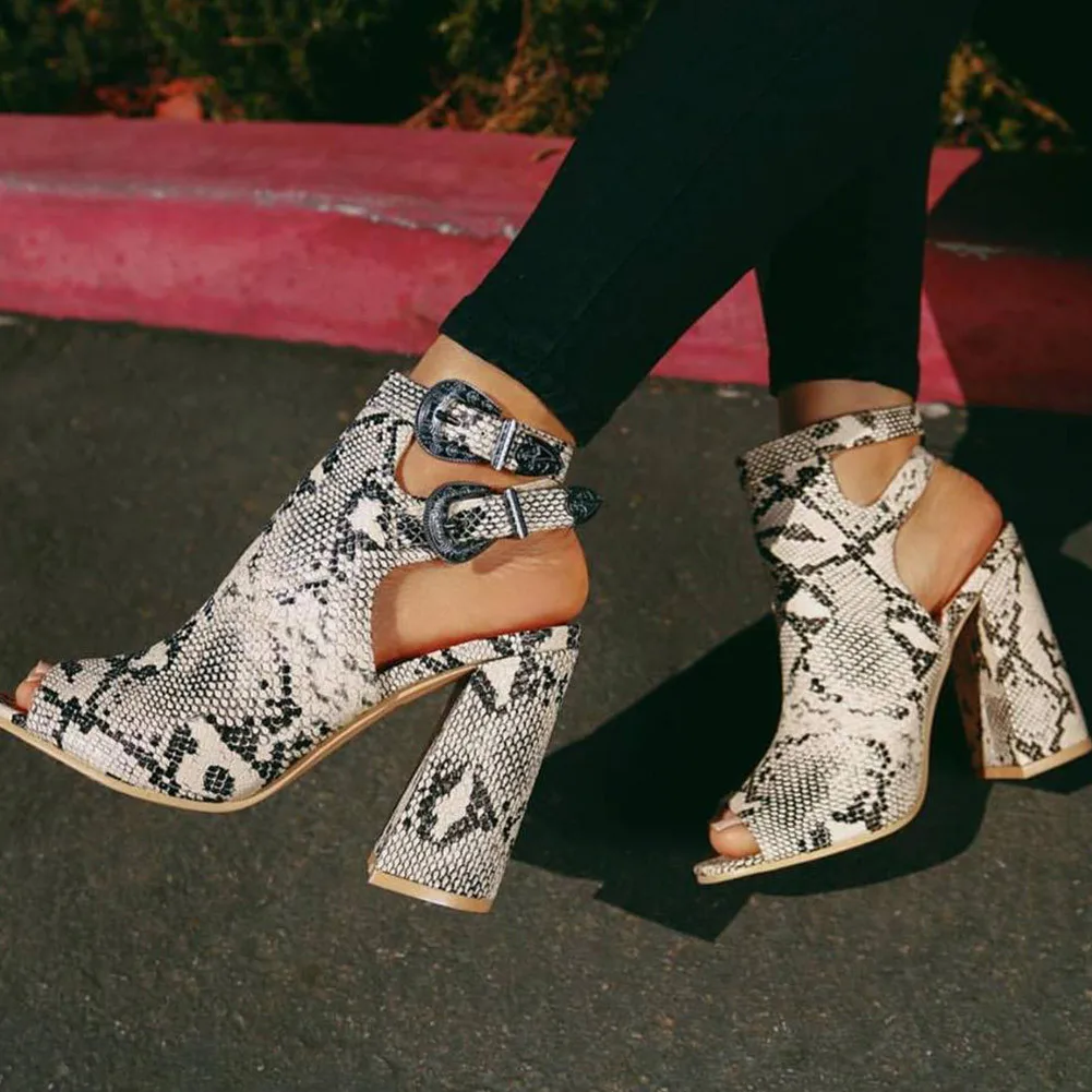 

SARAIRIS Summer Peep Toe Sandals New Ins High Block Heels Sandals Women Cool Metal Buckle Decorating Gladiator Shoes Woman