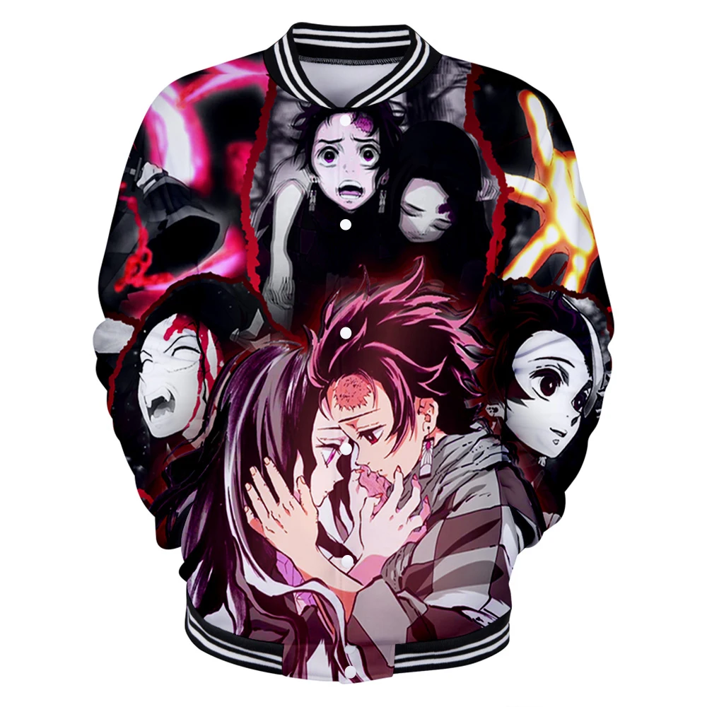 

Ghost Blade 3D printing men's women's autumn high-quality hot-selling baseball uniforms custom Demon Slayer plus size jacket