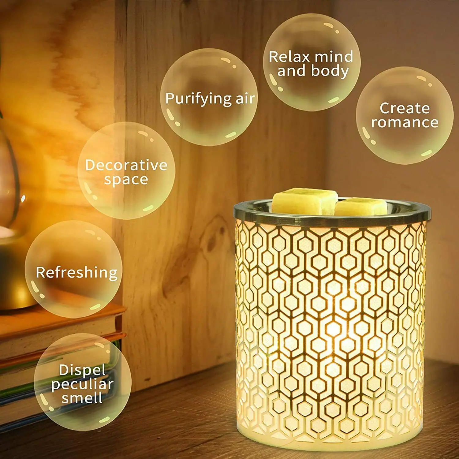 Электрическая горелка для воска металлическая с ароматизированным воском в виде