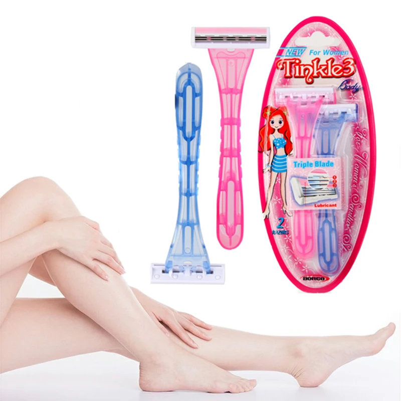 Dorco Lady лезвие ручное бритье 2 ручки лезвия профессиональная Бритва для женщин