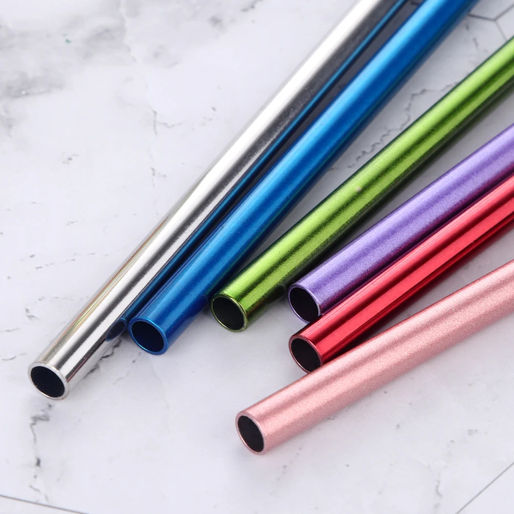Яркая соломинка для питья из нержавеющей стали 10 шт.|Соломинки питья| |