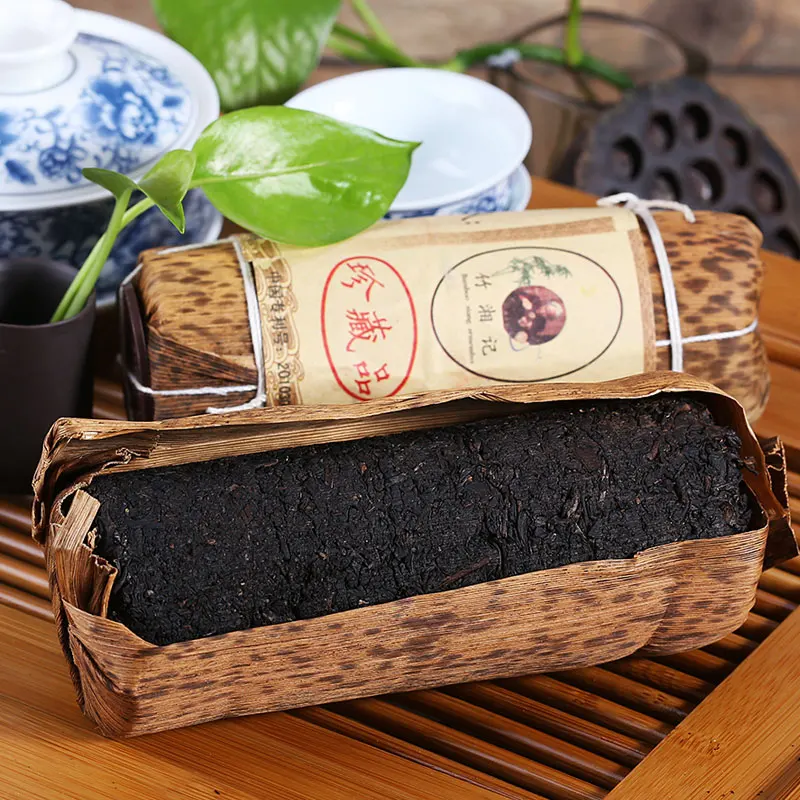 

Китайский Хунань анхуа, черный чай специального класса, Бамбуковая упаковка, чистый ручной для подавления черного чая, чай, Новое поступлен...