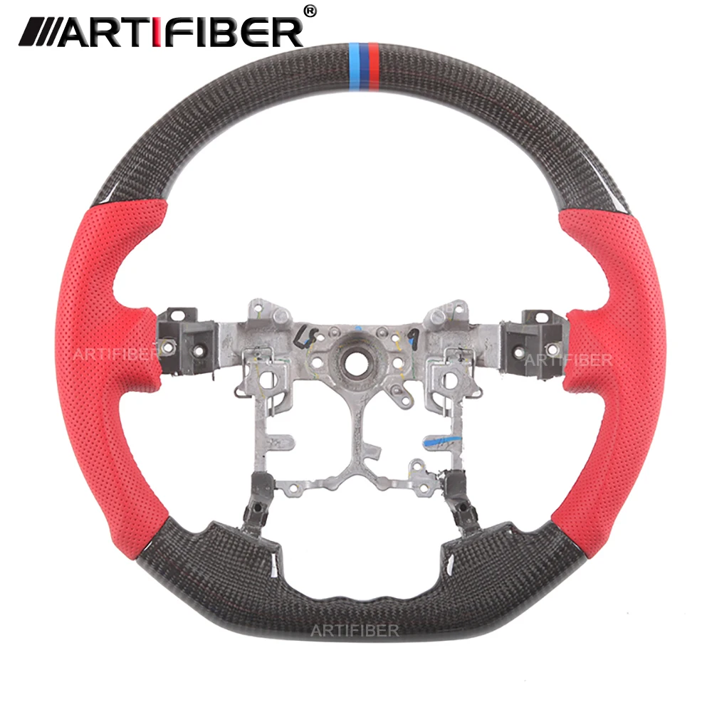 

Дисплею гонки 100% Реальные красное кожаное рулевое колесо из углеродного волокна для TOYOTA MARK-X ,Reiz