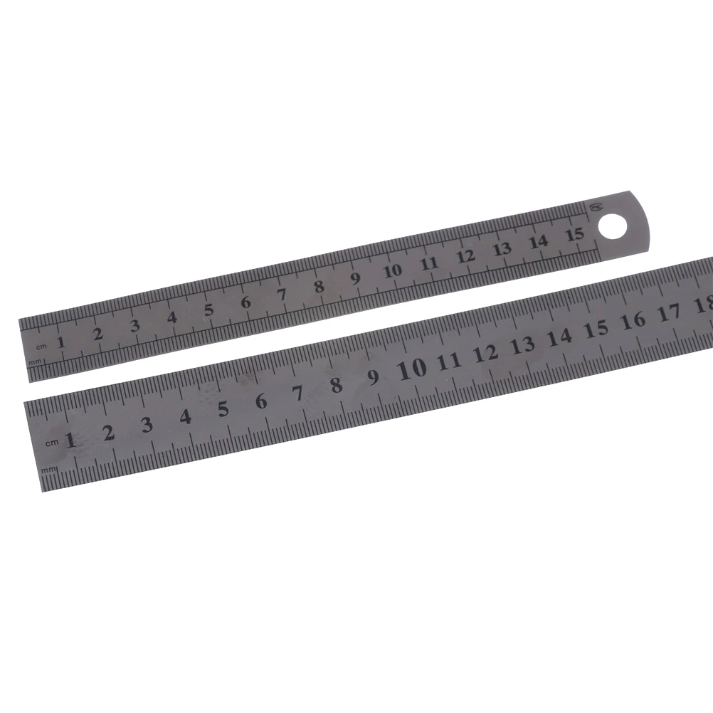 

Double Side Scale Stainless Steel Straight Ruler Measuring Tool 50cm 15cm