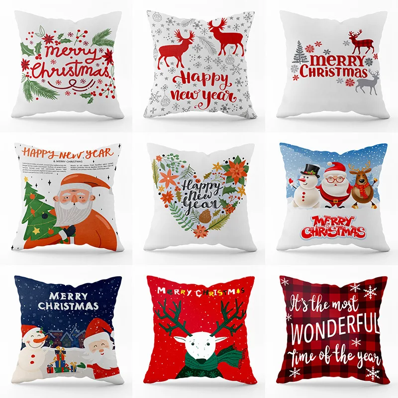 

Чехол для подушки, 45x45 см, Рождественское украшение для дома, Рождественский Чехол на подушку, декоративный чехол на подушки, для дивана, гос...