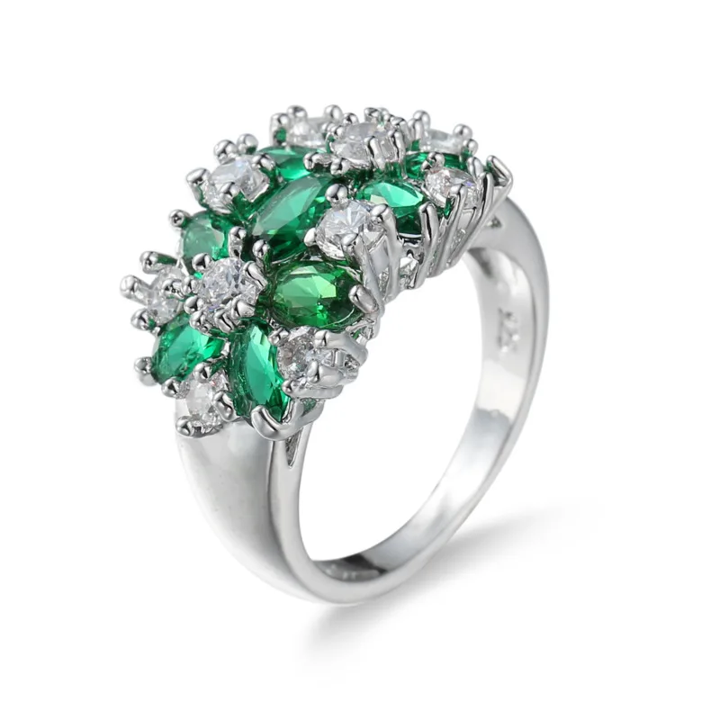 Роскошные кольца с цветком Anillos Yuzuk из серебра 925 пробы красным фиолетовым и