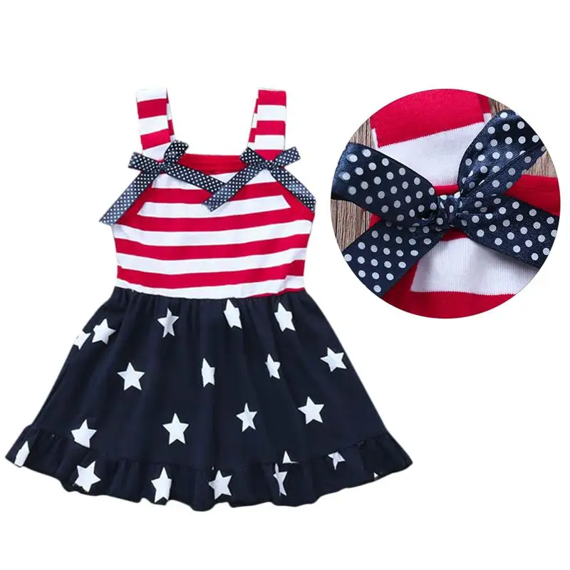 2020 новое летнее платье для маленьких девочек Полосатая юбка с пятиконечной