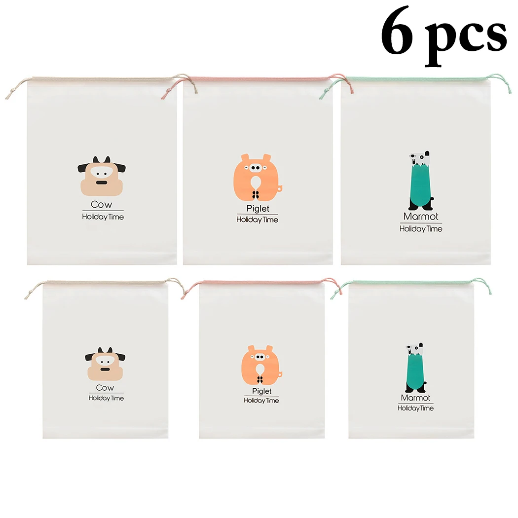 6 шт. водонепроницаемый пакет для хранения обуви карман сумка рисования на шнурке