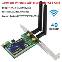 bluetooth compatible wifi pci e network card 2 4g wireless 150mbps express internet networking adapter