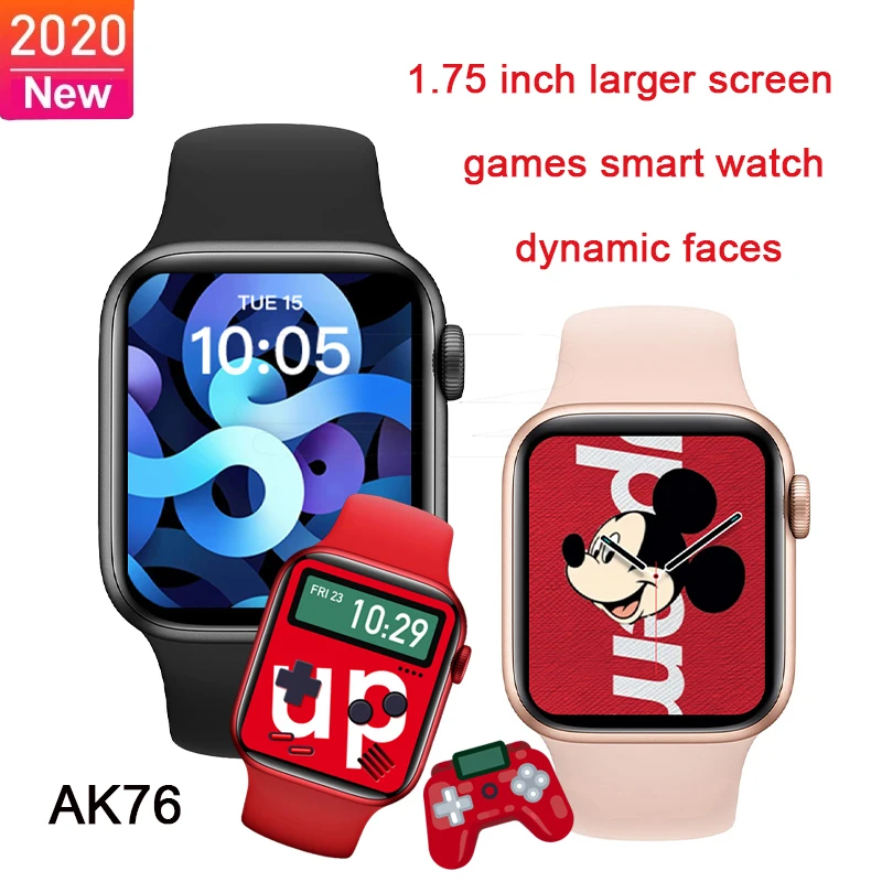 

2020 New Arrival AK76 Smart Watch Women Men Games SmartWatch Bluetooth Call Heart Rate1.75 Inch Remote Camera For Android IOS