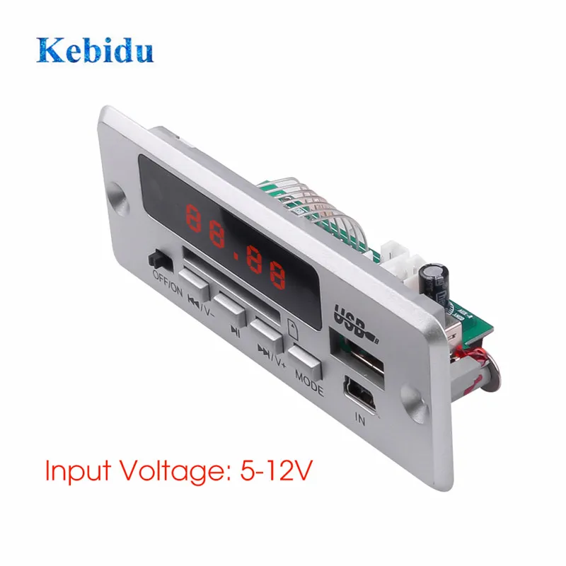 Беспроводной автомобильный USB MP3 плеер KEBIDU Bluetooth 5 0 модуль декодирования слот для