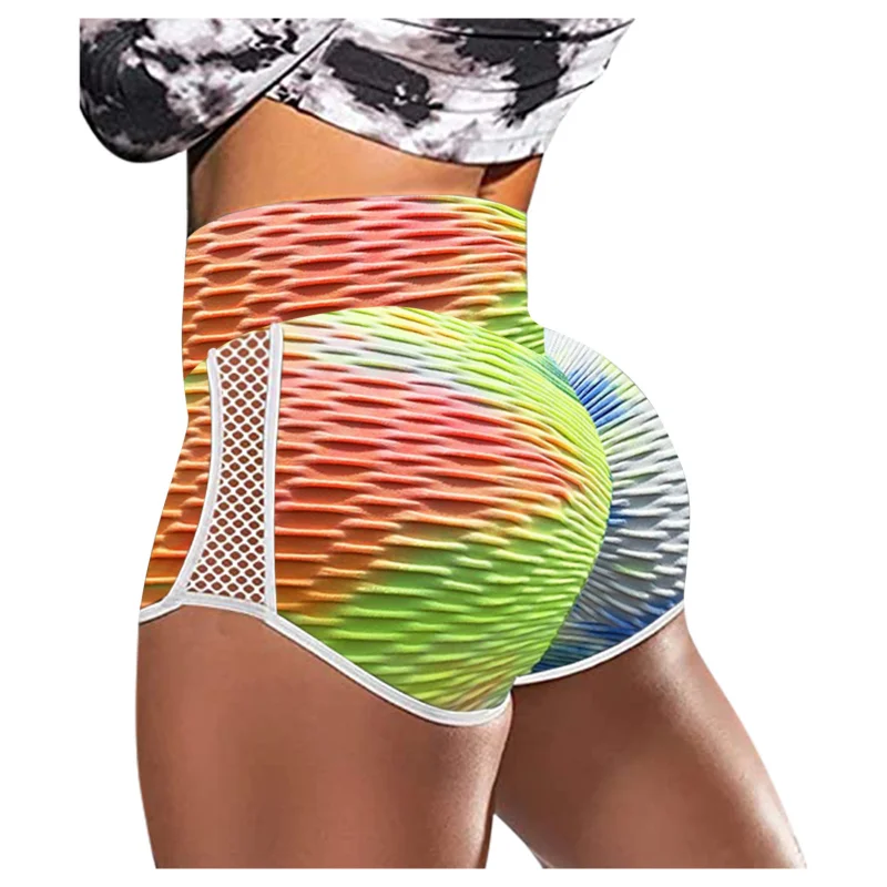 

2021 Summer Women Casual Shorts High Waist Fitness Running Short Pants Sexy Female Tie-Dye Camouflage Skinny Shorts