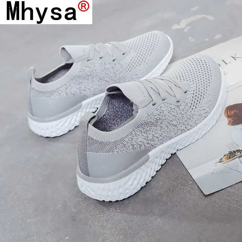 

Spring 2021 New Women Shoes Mesh Comfortable Breathable Lace-up Casual Shoes Women Solid Color Non-slip Wear-resistant Sneakers