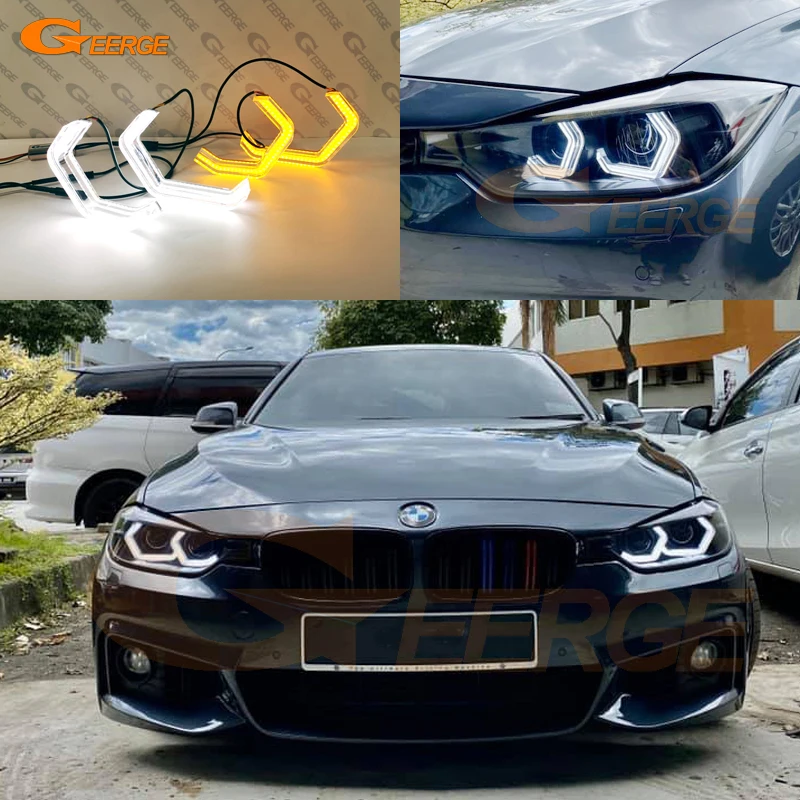 For BMW 3 Series F30 F31 F34 F35 F80 F81 M3 Ultra Bright Crystal Concept M4 Iconic Style LED Angel Eyes Halo Rings Day Light