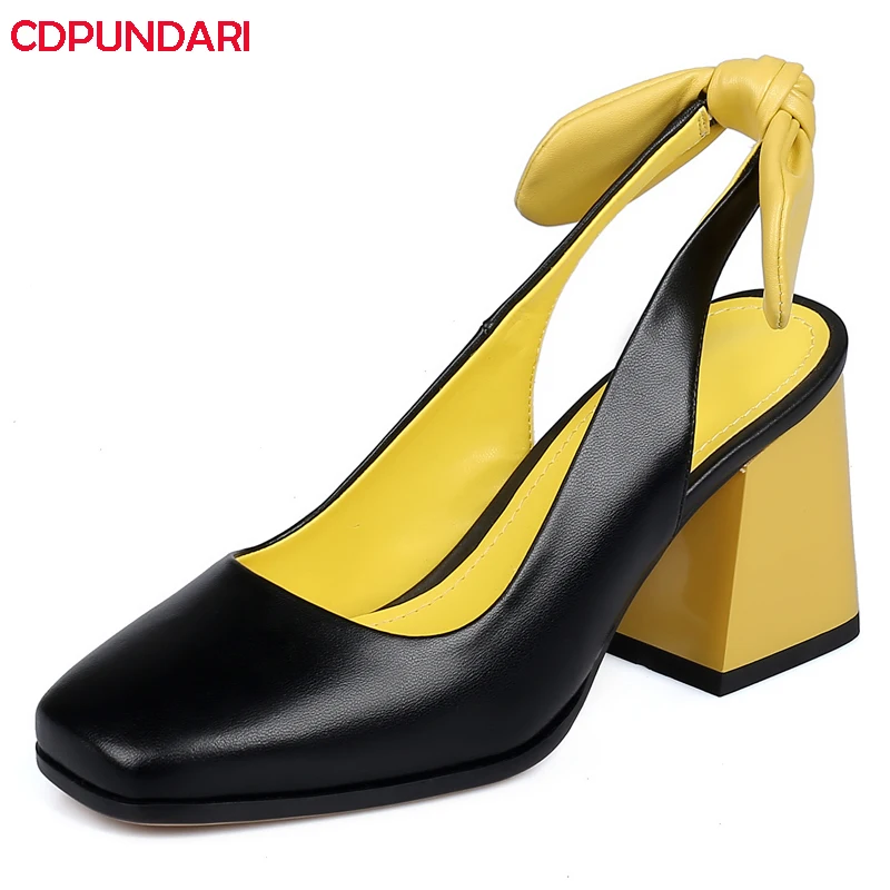 

Fashion Butterfly-knot Genuine Leather High Heels Sandals Women Summer Casual Shoes Ladies Sandales Femmes 2021 Sandalias Mujer