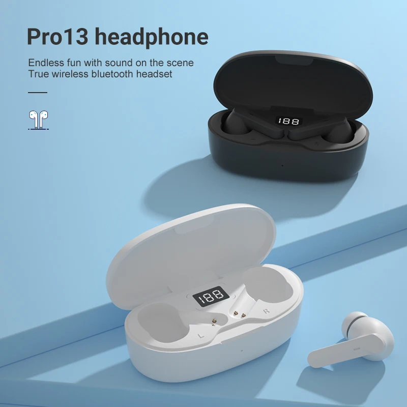 

TWS Wireless Headphones Bluetooth5.0-compatible Earphone Sport Waterproof Earburds Wireless Headsets Stereo Bass with Microphone