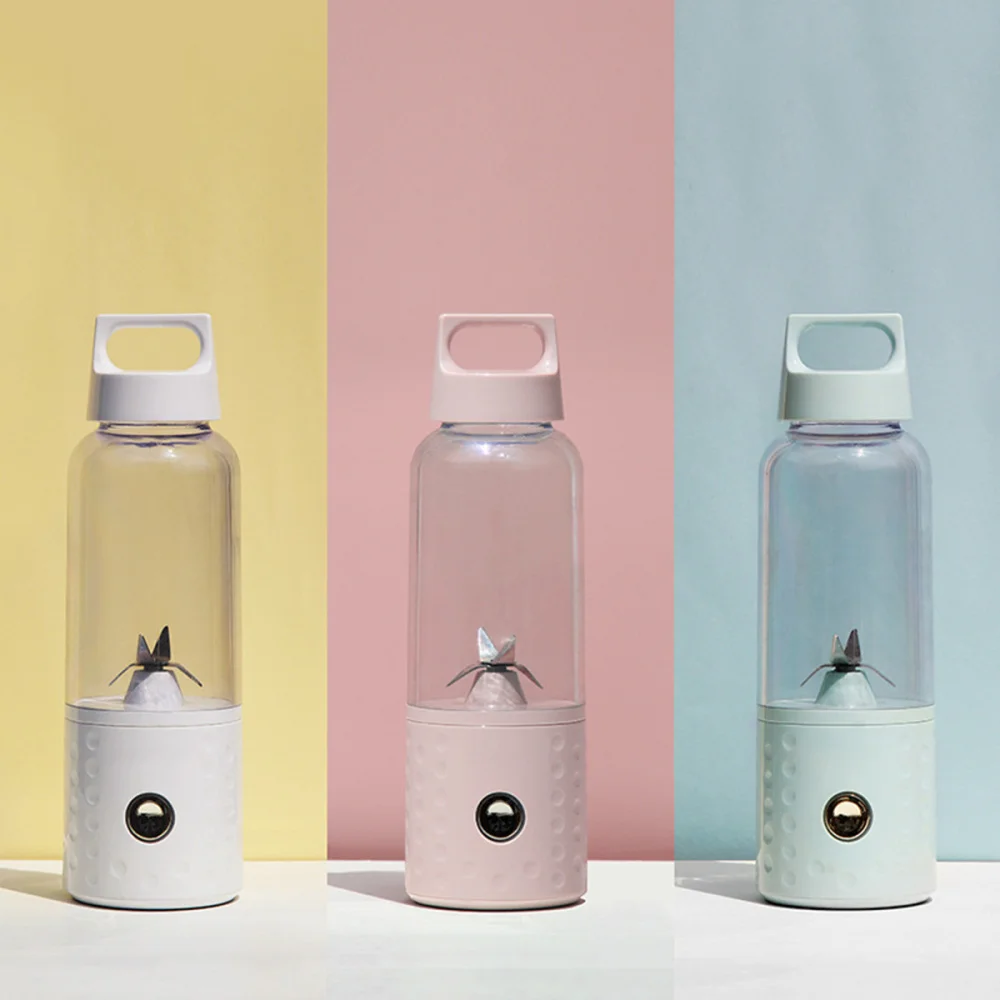 저렴한 1Pc 500ML 스무디 블렌더 휴대용 충전식 가정용 주 서기 컵 소형 블렌더 개인 블렌더 주 서기 블렌더