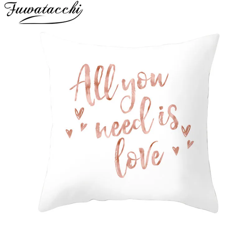 Fuwatacchi Geometric Flower Pillowcases Rose Gold Cushion Cover Decorative Throw Pillow Covers Decoration for Home Sofa 45x45cm | Дом и сад