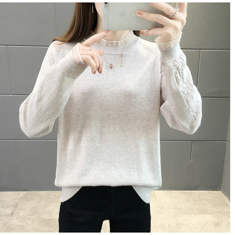 

Sweater women 2021 new hedging loose collar autumn and winter women's jacket Black