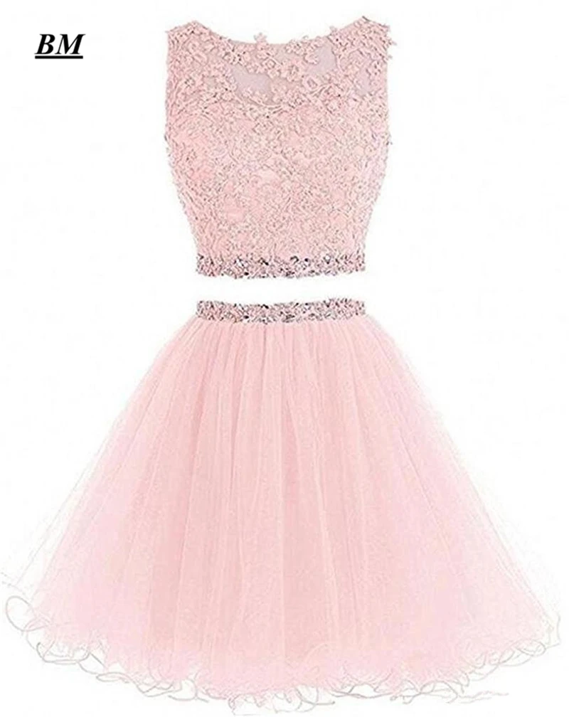 2021 короткие платья для встречи выпускников из двух частей с бисером Выпускной