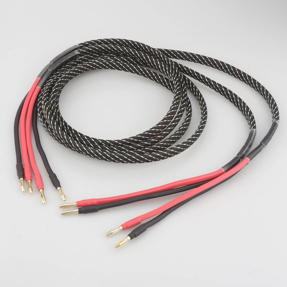 Высокое качество пара чистой меди громкий динамик кабель HIFI банан разъем к