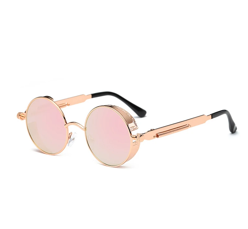2019 new round frame sunglasses fashion metal trend spring mirror legs personality reflective colorful ladies retro | Аксессуары для
