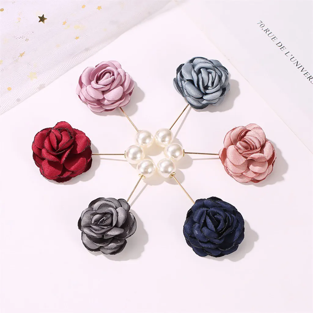 Высокое качество цветок камелии на лацкане брошь ручной работы булавка для