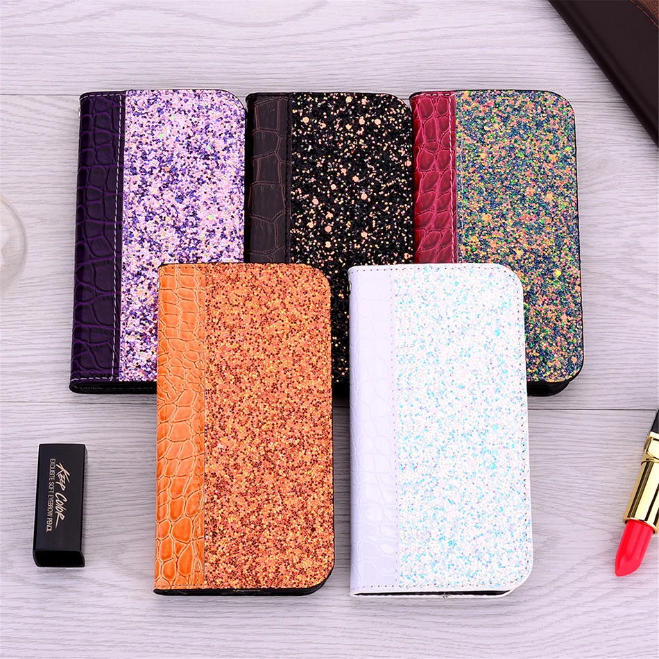 

Luxury Crocodile Pattern Wallet Glitter Case For Huawei Mate 10 Pro 20 30 P20 Lite P Smart z P30 Honor 9 Lite Y7 2019 Book Cover