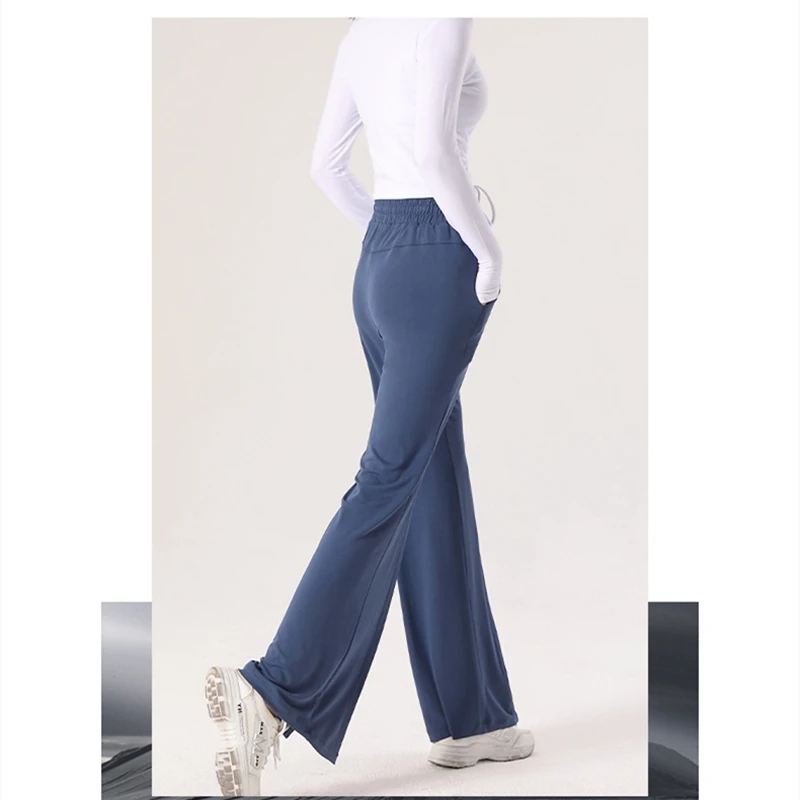 

Sweatpants Women Baggy 2021 Summer Clothes Elastic High Waist Split Hem Straight Leg Long Trousers Soft Breathable Modal Bottoms