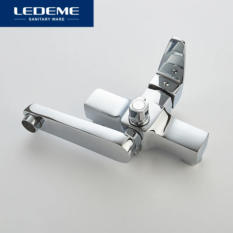 ledeme classic bathtub faucet bathing shower bathroom wall mounted bath faucet set mixer hot and cold water single handle l3130 free global shipping