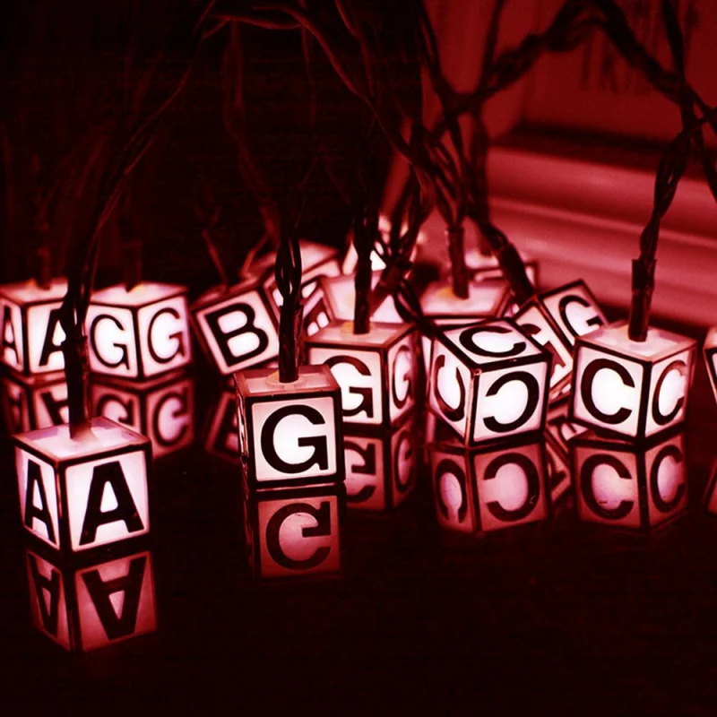 Бытовые солнечные световые гирлянды 30 светодиодный с буквенным принтом открытый