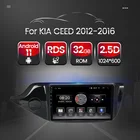 Автомобильный мультимедийный плеер на Android 11, 2 ГБ + 32 ГБ, GPS-навигация, радио плеер для Kia Ceed JD 2012 2013 2014 2015 2016, управление рулевым колесом