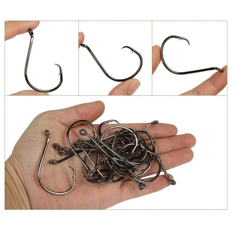 

30pcs 1-8# Fishing Hook Carbon Steel Fishhook for Soft Worm Lure Bass Barbed Carp Fishing Hooks
