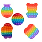 Мультяшные кавайные игрушки-антистресс для снятия стресса, радужные пузырьки, антистрессовые игрушки, сенсорная игрушка для снятия аутизма, бесплатная доставка