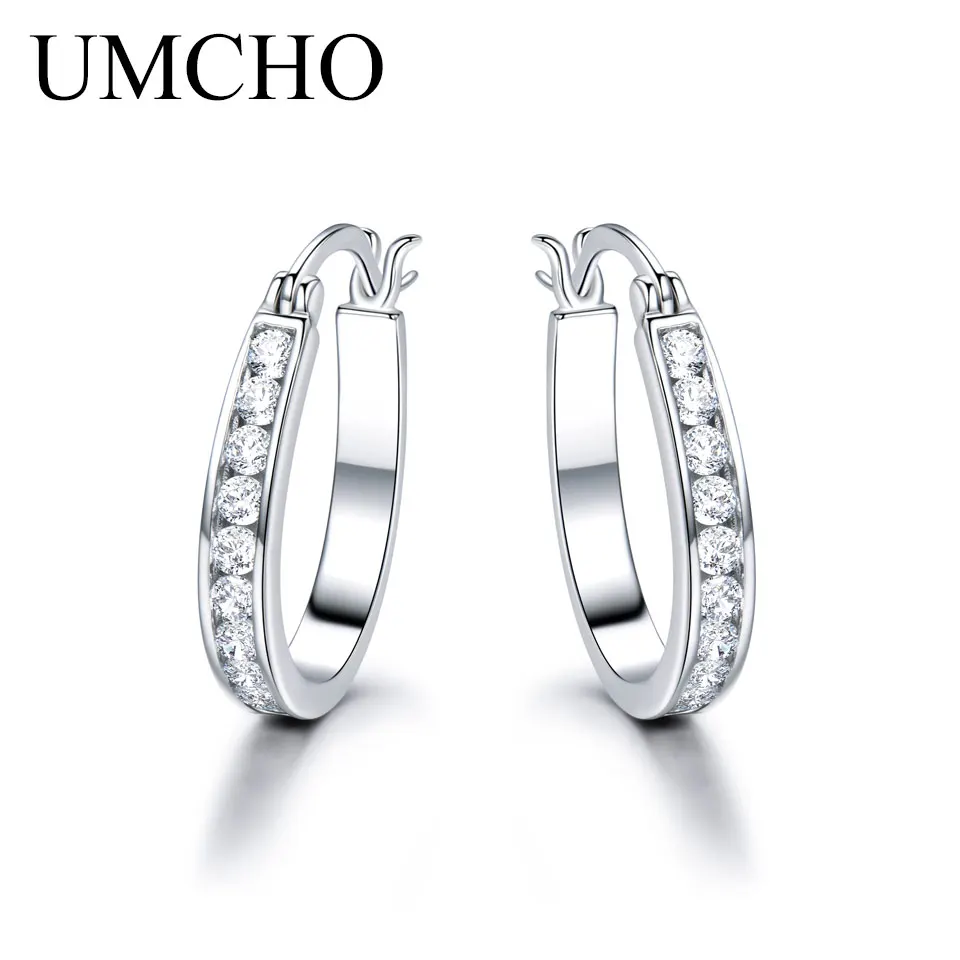 EUJ0100Z-1 UMCHO 925 Серебряные Клипсы Серьги для женщин драгоценный камень свадебные обручение ювелирные украшения подарок на день Святого Валентина - Цвет камня: EUJ0100Z-1