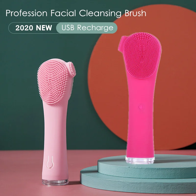USB щетка для чистки лица с двусторонней силиконовой ручкой|Устройства лица| |