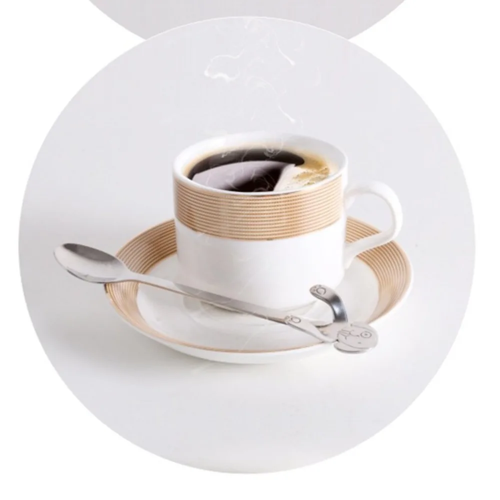 Портативная Мини Милая ложка с собакой из нержавеющей стали подвесная ледяные