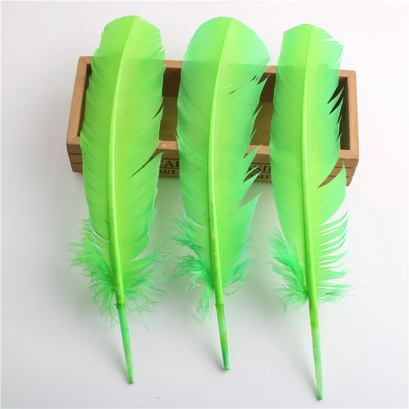 

Sale 100pcs/lot nature green Goose feathers 10-12 inches/25-30cm Home Party carnival diy plumas de faisan plume