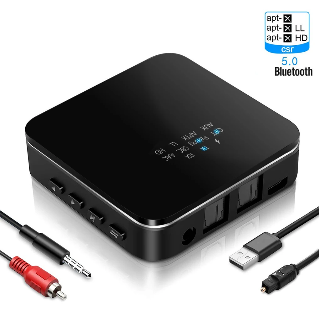 

2021 Новый Bluetooth 5,0 передатчик приемник Динамик ТВ MP3 CSR8675 3,5 мм AUX оптический порт HD музыкальный аудио адаптер