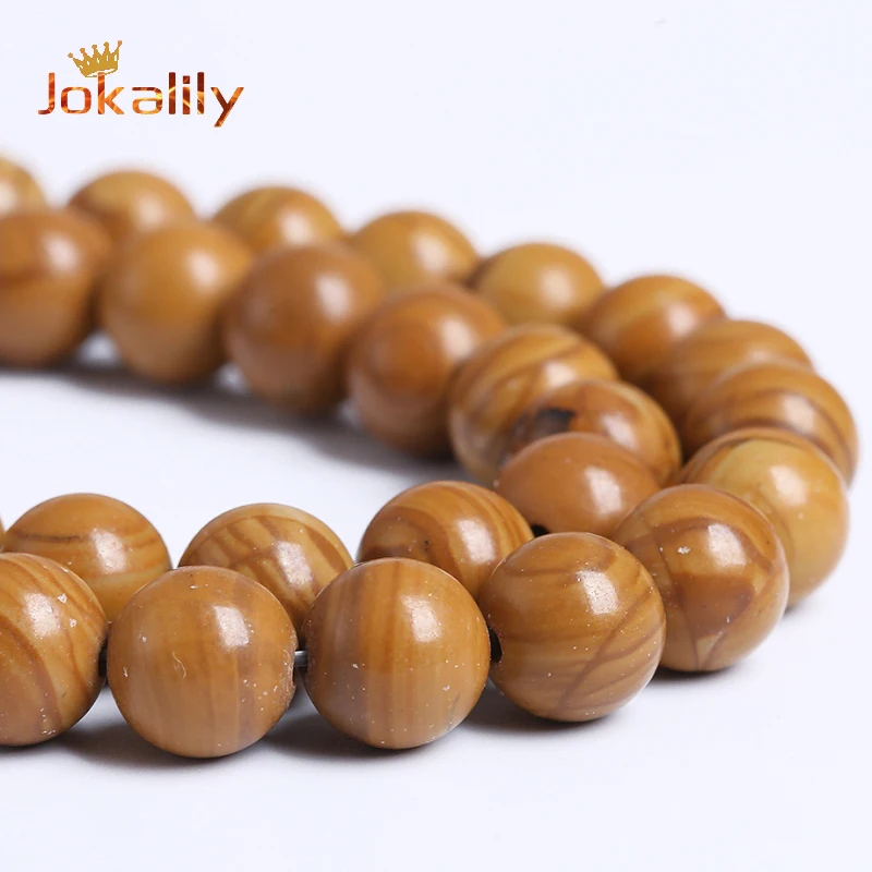 Бусины из натурального дерева в полоску для изготовления ювелирных изделий