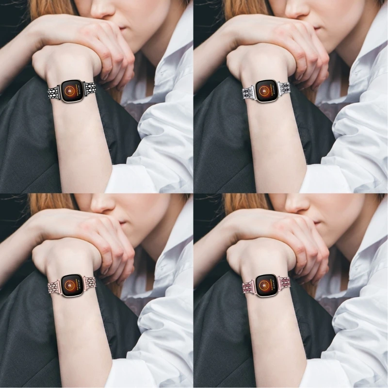 

Durable Metal Zinc Alloy Strap Wristband Watch Band Wrist Strap For -Fitbit Versa3/Sense Replacement Smart Watch Accessories