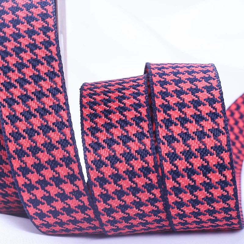 Rose red 25mm 10 ярдов/набор лента Diy бант аксессуары для волос упаковка букета лента одежда Подарочная коробка декоративный плед хлопок пояс - Цвет: Rose red 25mm