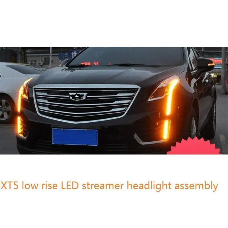Drl авто автомобили дневные светодиодные ходовые боковые поворотники автомобиля освещение фары передние противотуманные фары 16 17 18 для Cadillac XT5