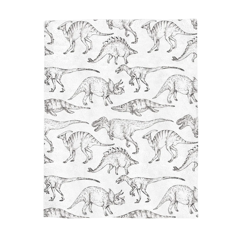 Одеяло для сна с рисунком динозавра ручной работы мягкое удобное бархатное