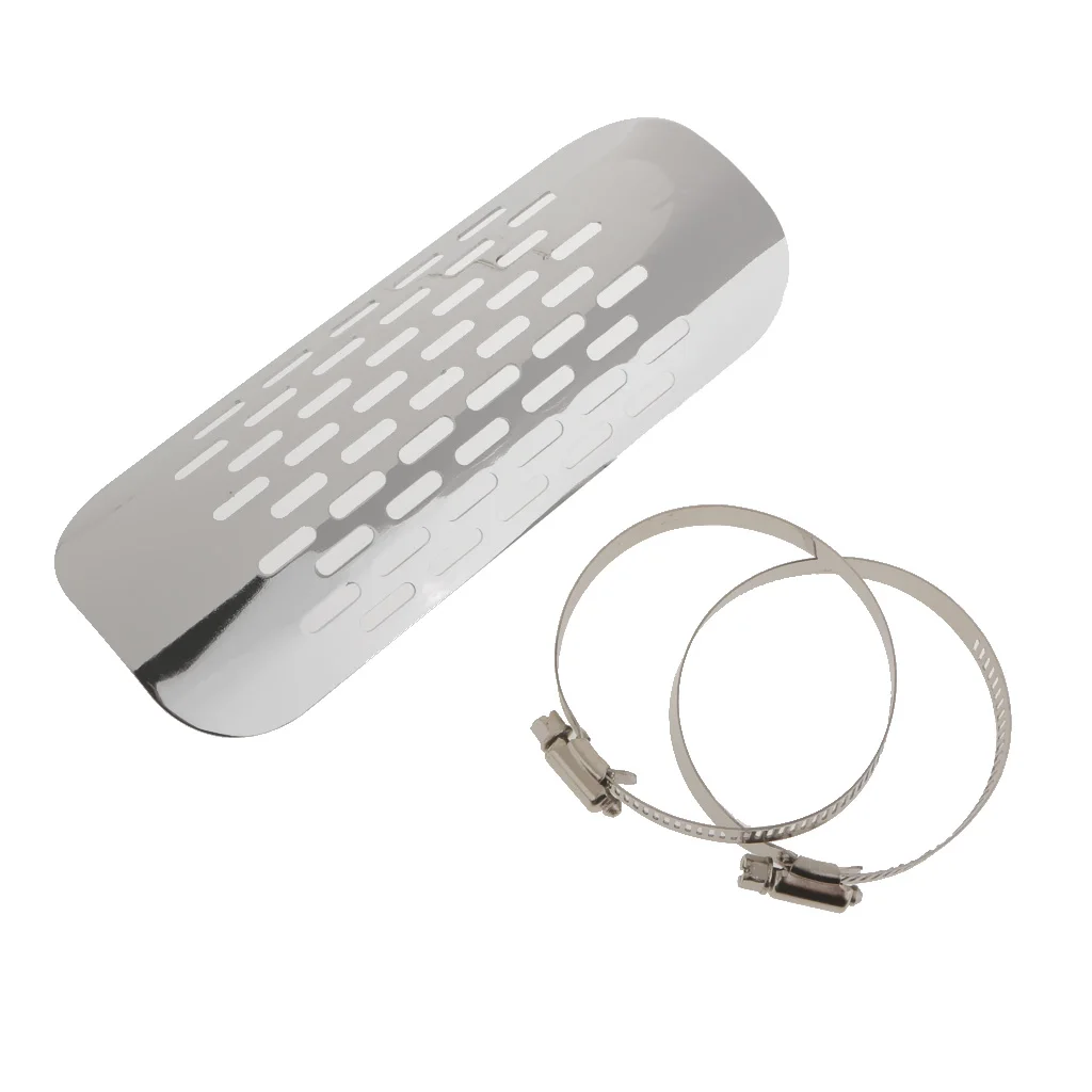 Хорошая прошивка овальной трубы теплозащитная крышка глушитель для Harley White |