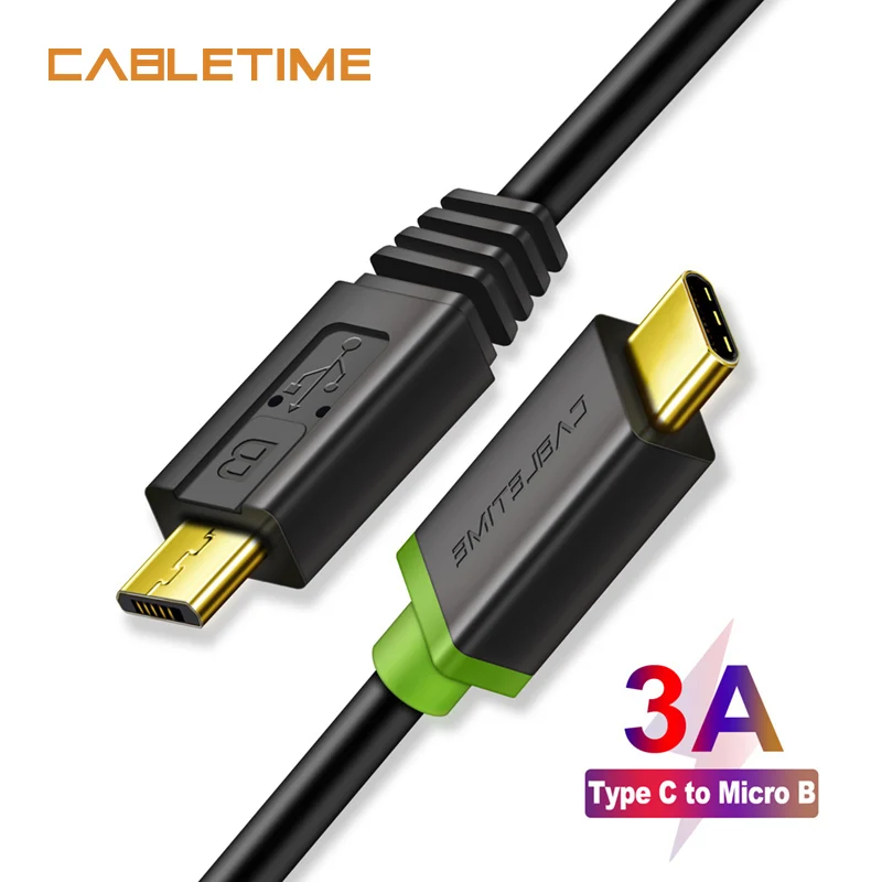 Кабель Cabletime с USB Type C на USB2.0 Micro Cable M/M для камеры 3 1 B дата быстрая зарядка нового Apple