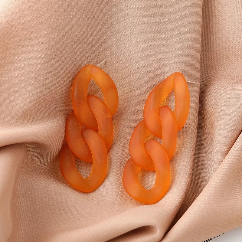 

Korean Exaggerated Tassel Earrings For Women Acrylic Chain Earrings 2021 Trend Punk Chain Drop Earrings Jewelry Party Gift