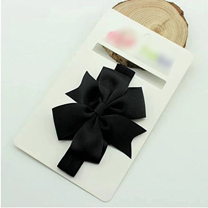 1 Piece Baby Girls Hair Bow Tie Ribbon Decor Hairband Headband (Black) | Детская одежда и обувь