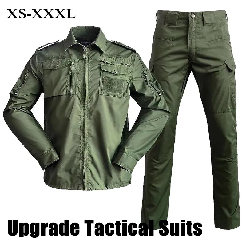 

Outdoor Camouflage Tactical Uniforms Suits Army Fan Men Combat Training Clothes Multi-pocket Wear-resistant Military Shirt Pants